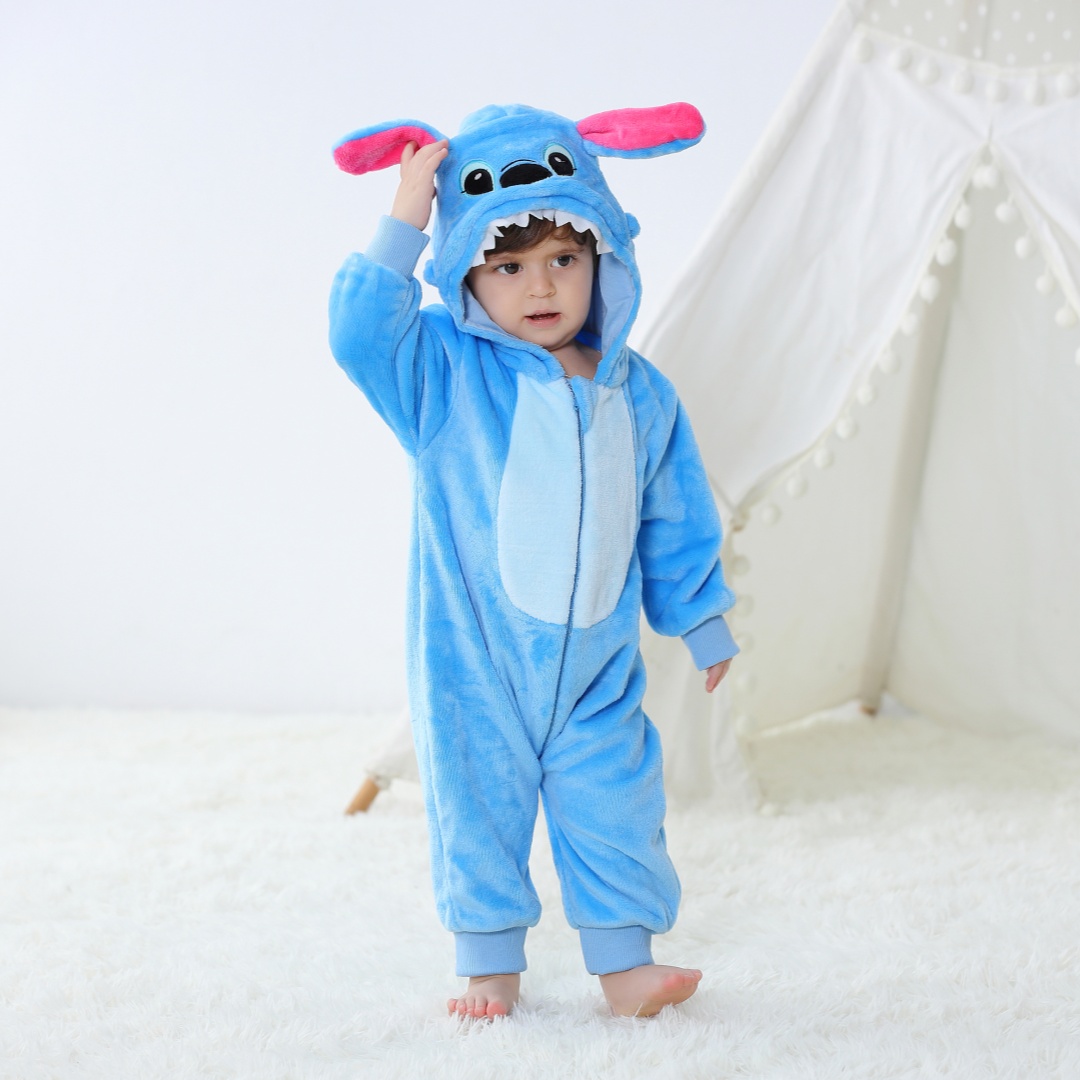Spiderman Jumpsuit Kids - 아기 키구루미 스티치 만화 롬퍼 유아