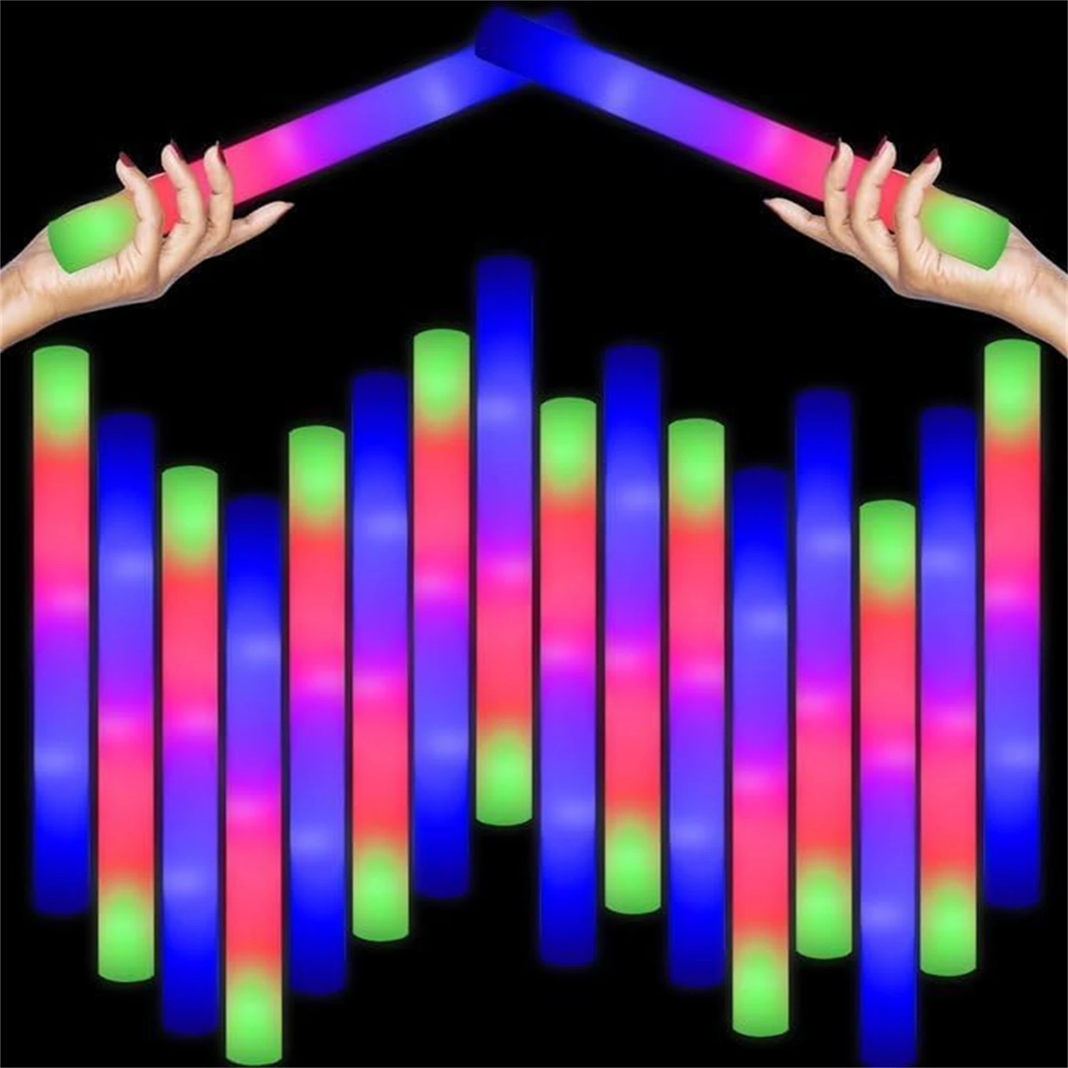 Flashing Led Foam Sticks Party - 50개 LED 폼 글로우 스틱 8~10시간