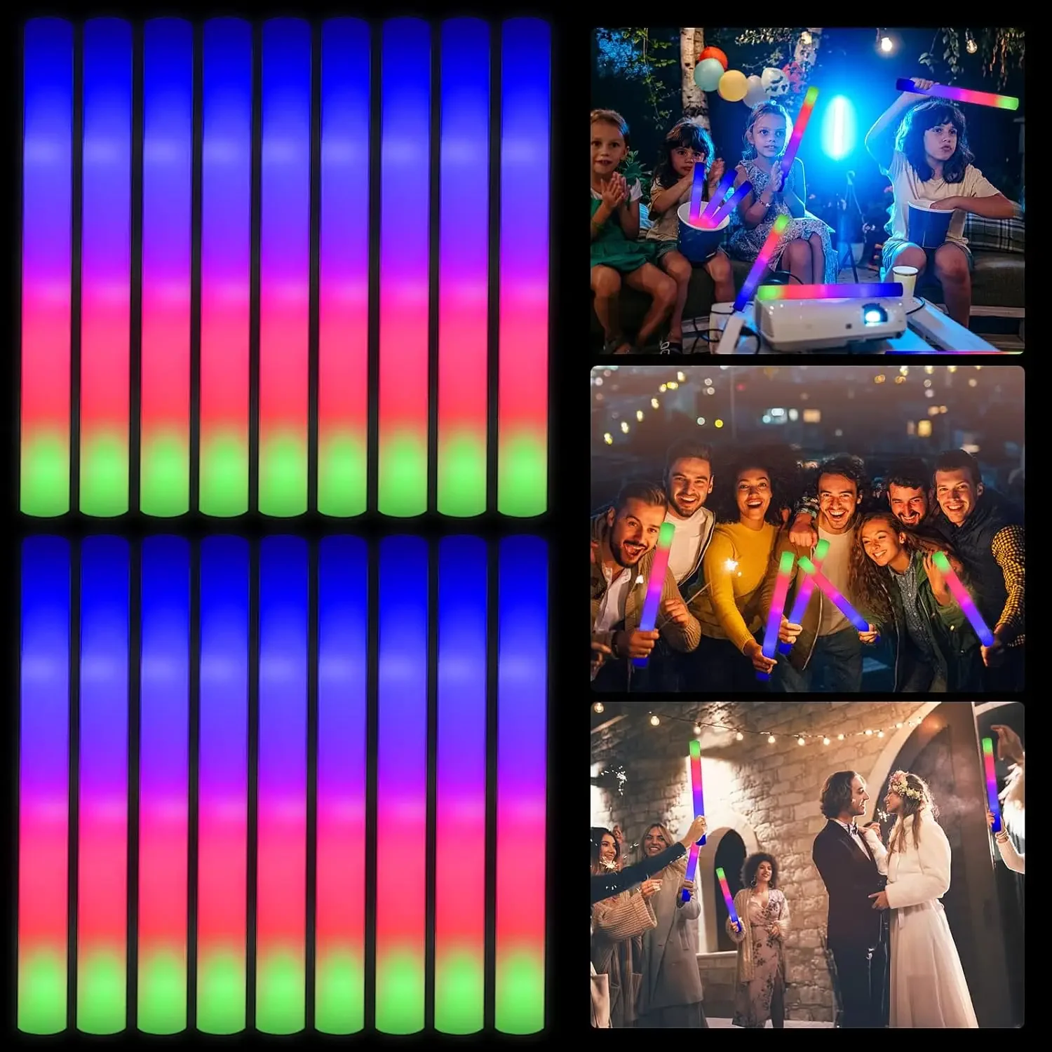 Flashing Led Foam Sticks Party - 3Z-50개 LED 폼 글로우 스틱 크리스마스