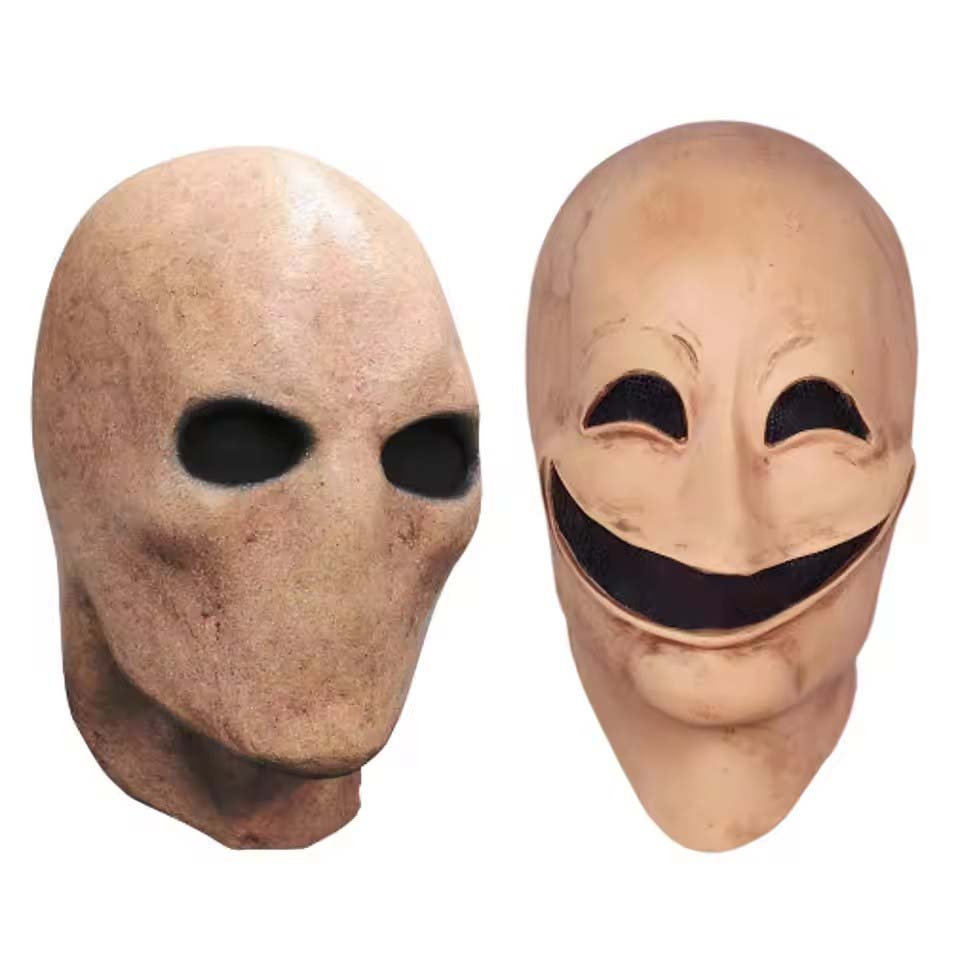 Latex Alien Mask Realistic - 얼굴 없는 미소 짓는 남자 할로윈