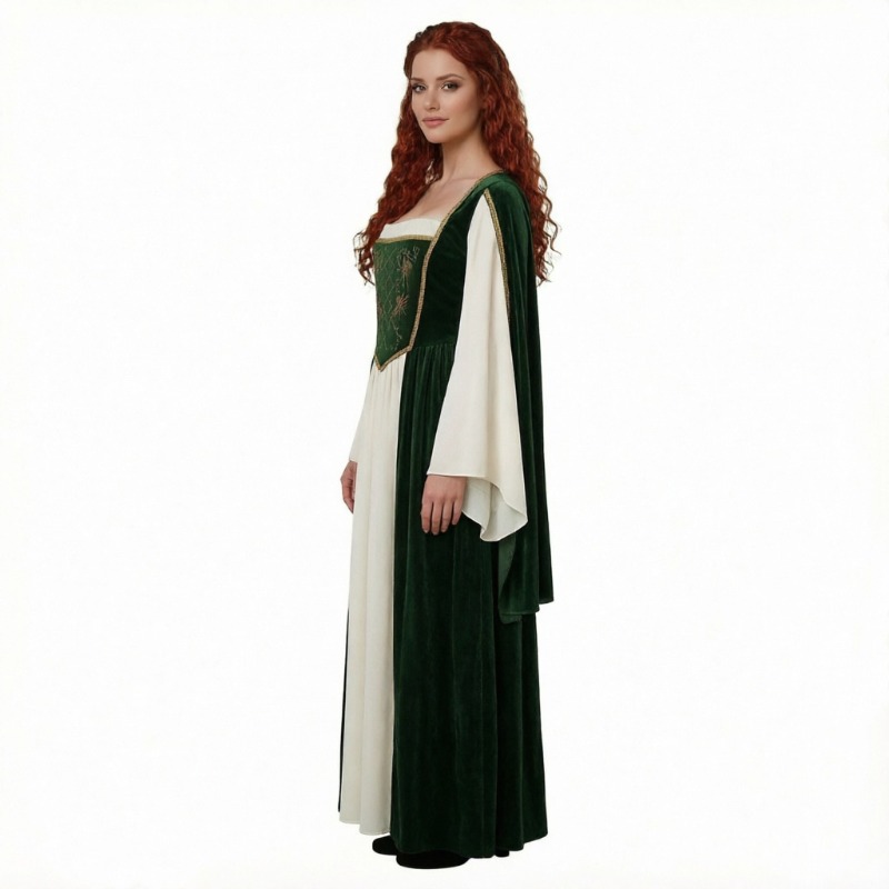 Medieval Renaissance Dress Women - 새로운 중세풍 코스프레 의상, 복고풍 긴팔