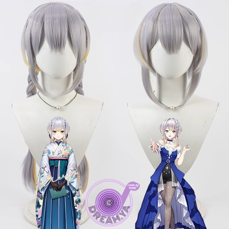 Anime Cosplay Wig Heat Resistant - Shioriha Ruri 코스프레 가발 Vtuber 회색