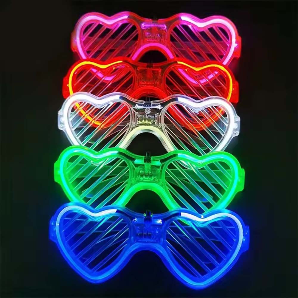 Glow In The Dark Party Glasses - 10/20/50개 야광 하트 모양 LED 라이트업