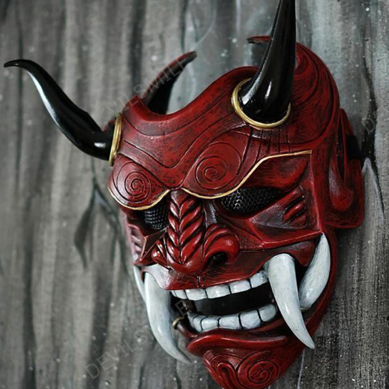 Led Purge Mask Halloween - Hannya 악마 마스크 일본 오니 사무라이