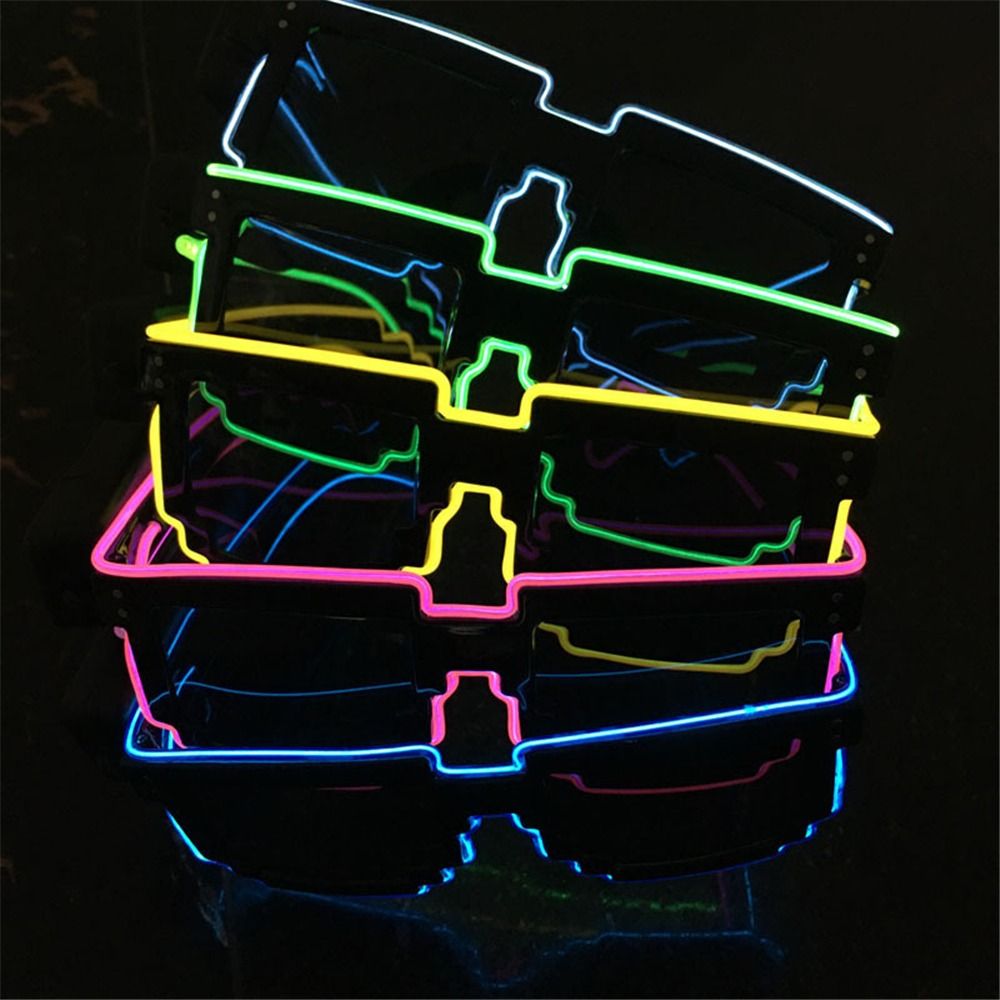 Glow In The Dark Party Glasses - 참신한 모자이크 LED 안경, 무선 LED