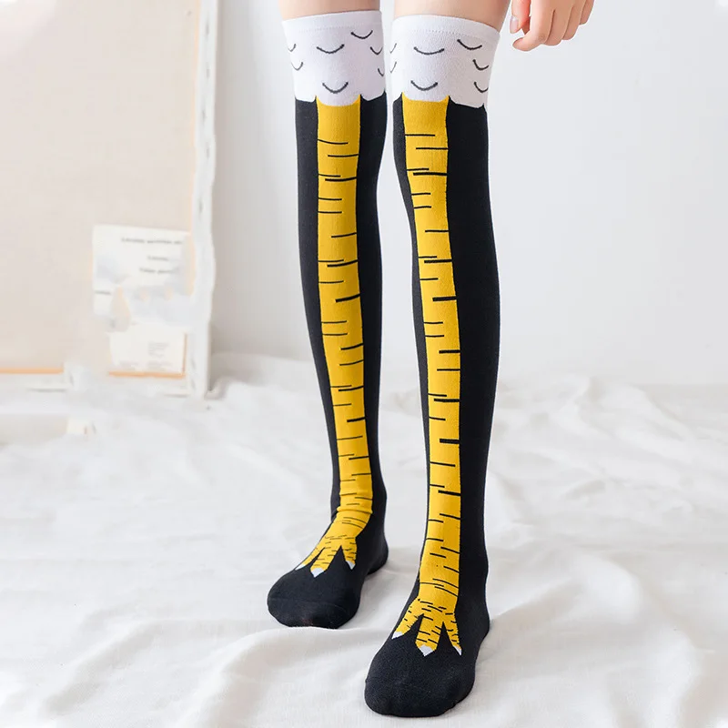 Funny Chicken Leg Socks - 재미있는 닭발 모양 오버니 압박 얇은