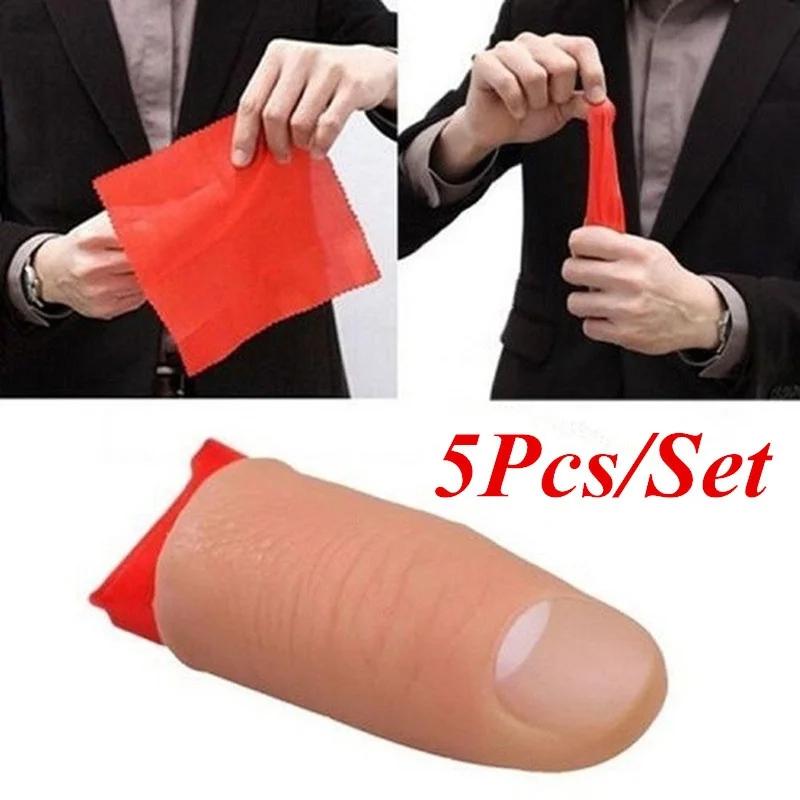 Thumb Tip Magic Trick Set - 5개/세트 가짜 소프트 엄지 손가락 클로즈업