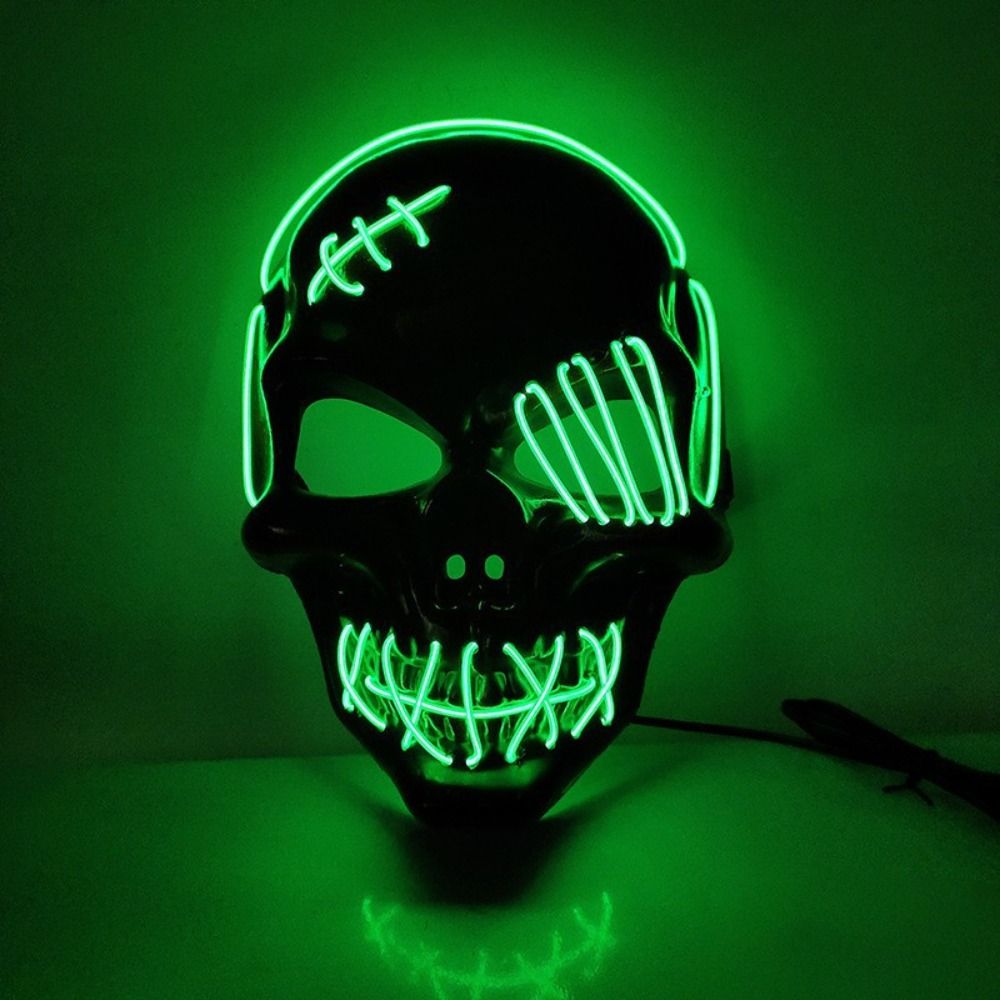 고딕 할로윈 해골 야광 마스크 PP 콜드 라이트 풀 페 - Led Purge Mask Halloween 리뷰 및 가격