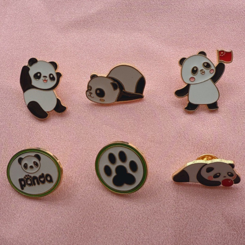 6pcs 만화 중국 팬더 배지 가을/겨울 의류 액세서리 - Party Supplies 리뷰 및 가격