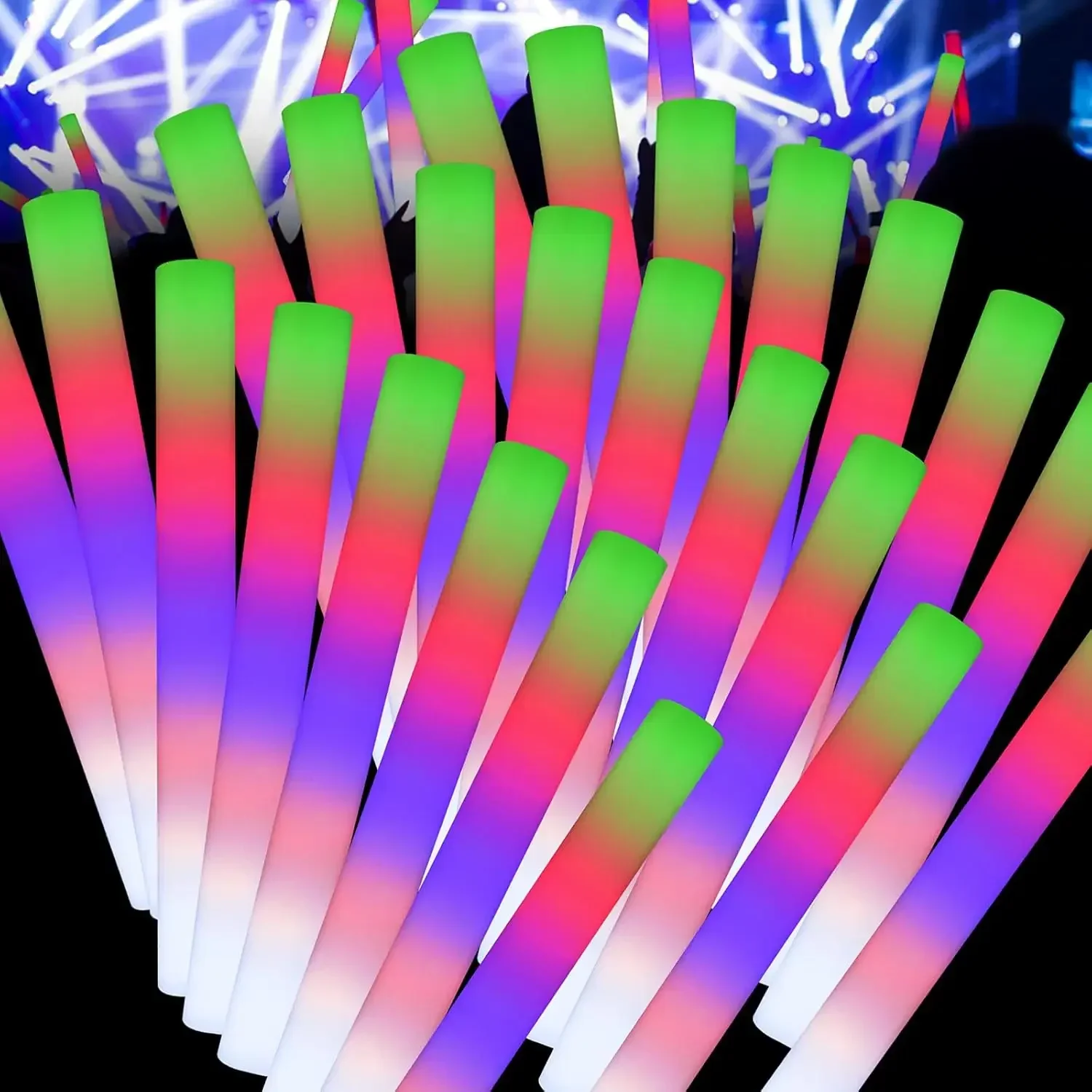 3Z-50개 LED 폼 글로우 스틱 크리스마스 웨딩용  - Flashing Led Foam Sticks Party 리뷰 및 가격