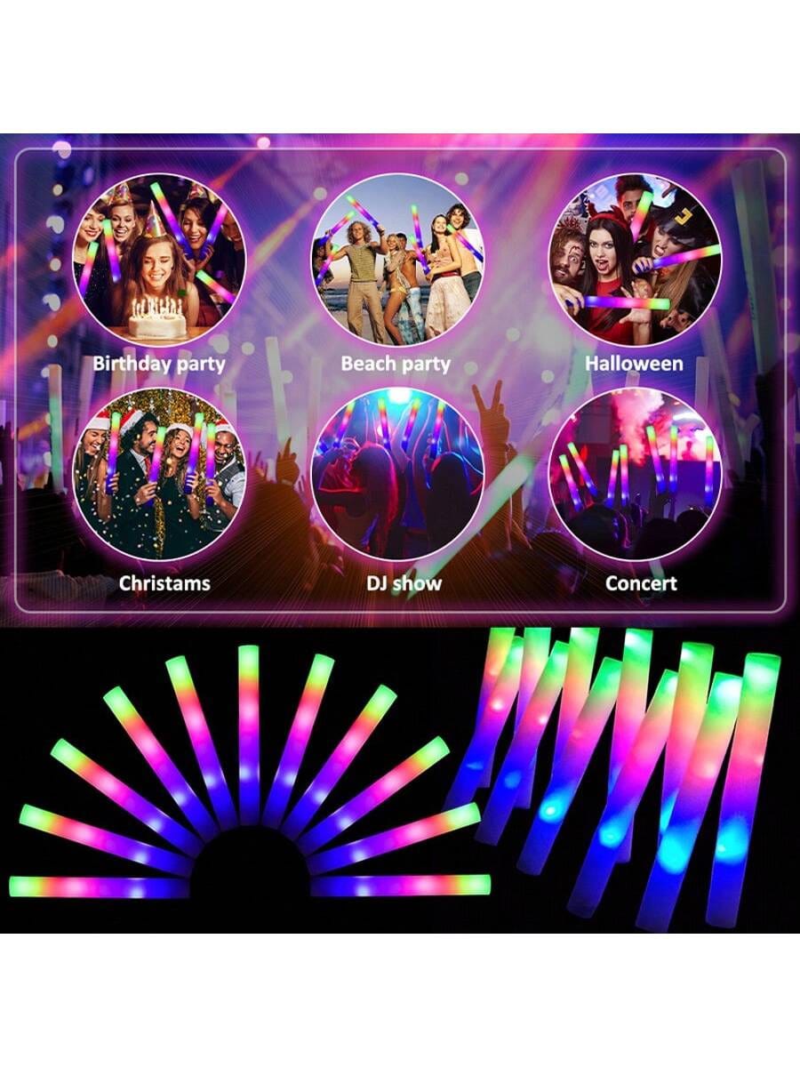 폼 글로우 스틱 화려한 전자 멀티컬러 RGB 30/10 - Flashing Led Foam Sticks Party 리뷰 및 가격