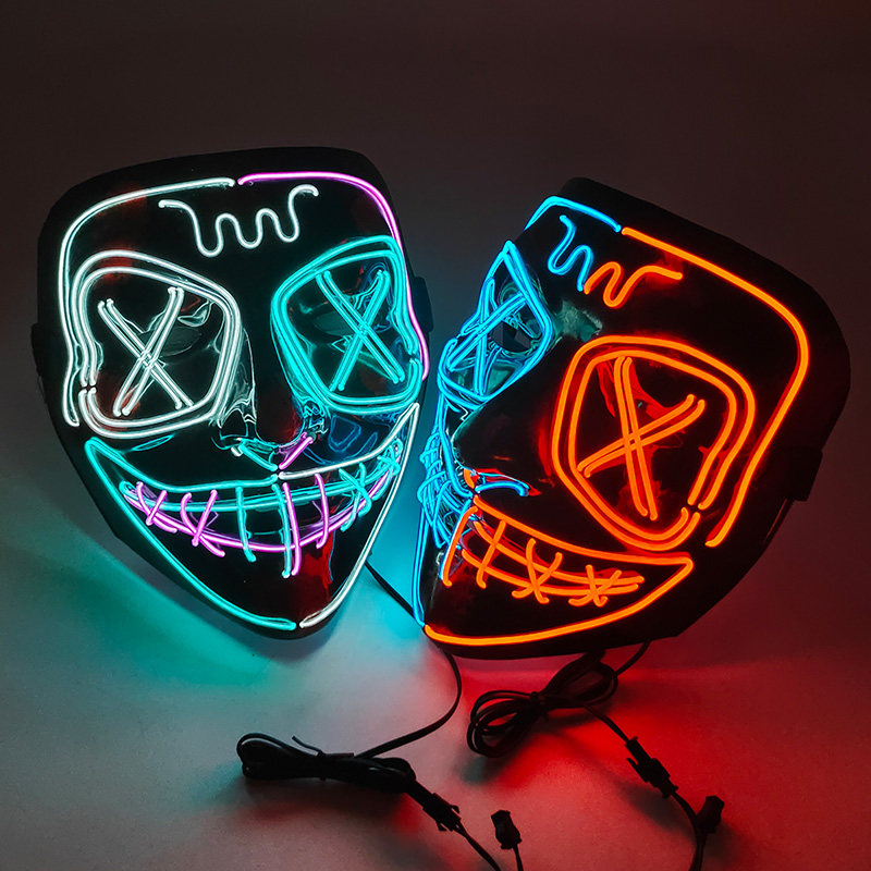 무선 LED 발광 마스크 EL 네온 다채로운 발광 퍼지 - Led Purge Mask Halloween 리뷰 및 가격