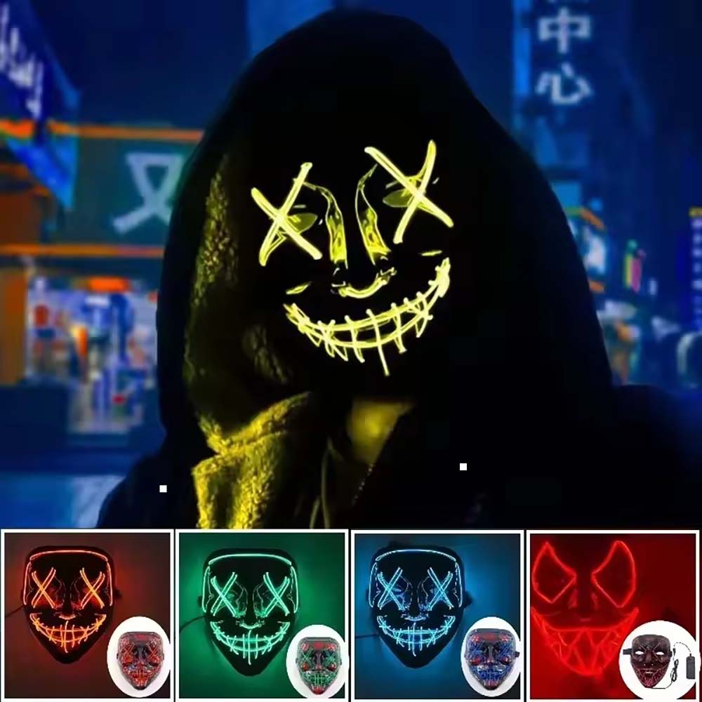 무선 네온 LED 퍼지 마스크 어둠 속에서 빛나는 코스 - Led Purge Mask Halloween 리뷰 및 가격