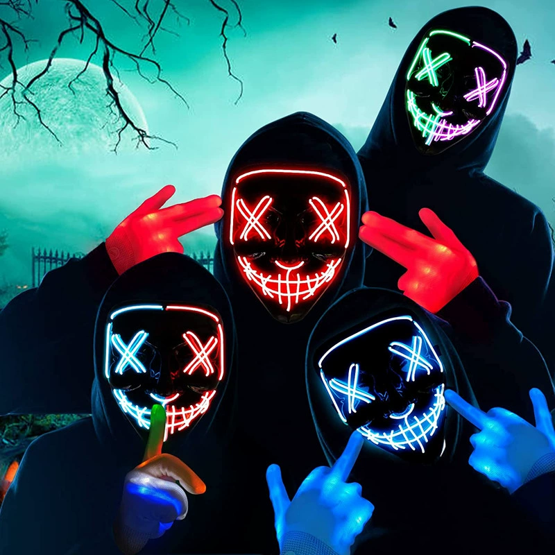 무선 네온 LED 퍼지 마스크 어둠 속에서 빛나는 코스 - Led Purge Mask Halloween 리뷰 및 가격