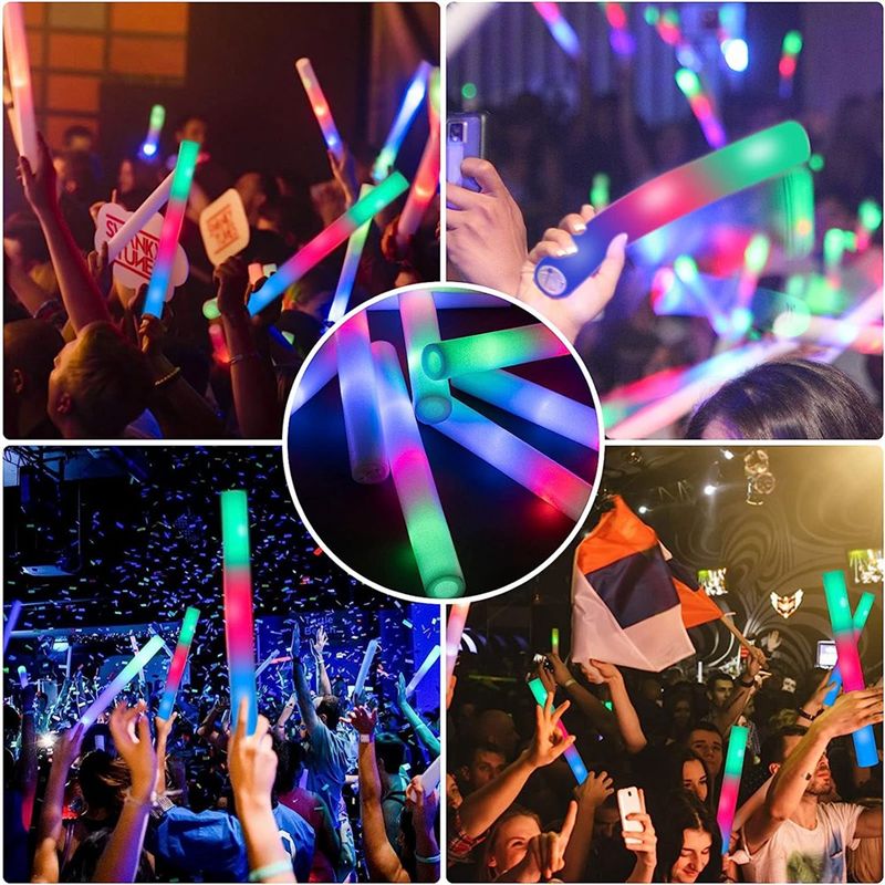 【빅딜】글로우 스틱 대량, 3가지 모드의 LED 폼 스 - Flashing Led Foam Sticks Party 리뷰 및 가격