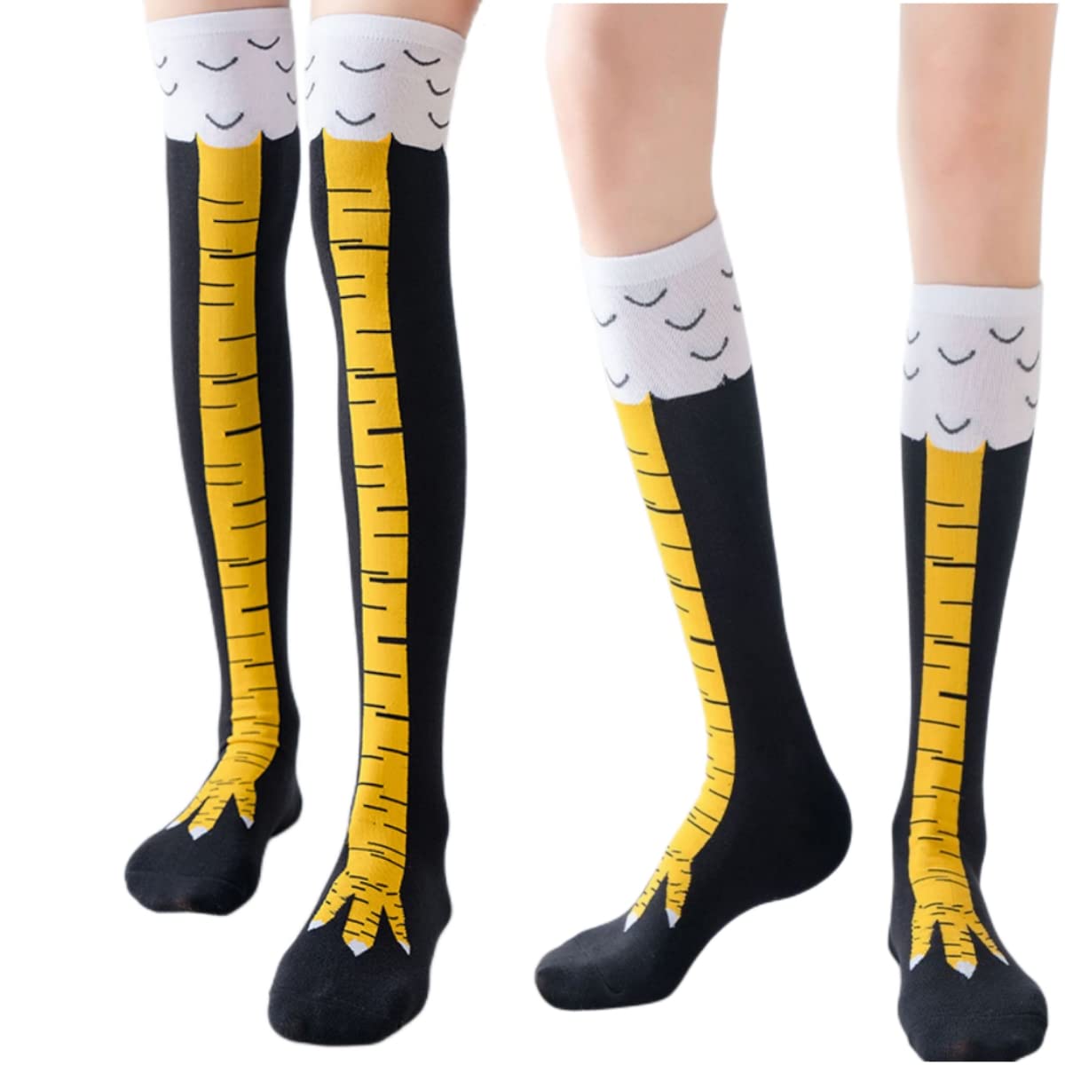 여성용 무릎 높이 양말, 트렌디 만화 재미있는 닭 발톱 - Funny Chicken Leg Socks 리뷰 및 가격