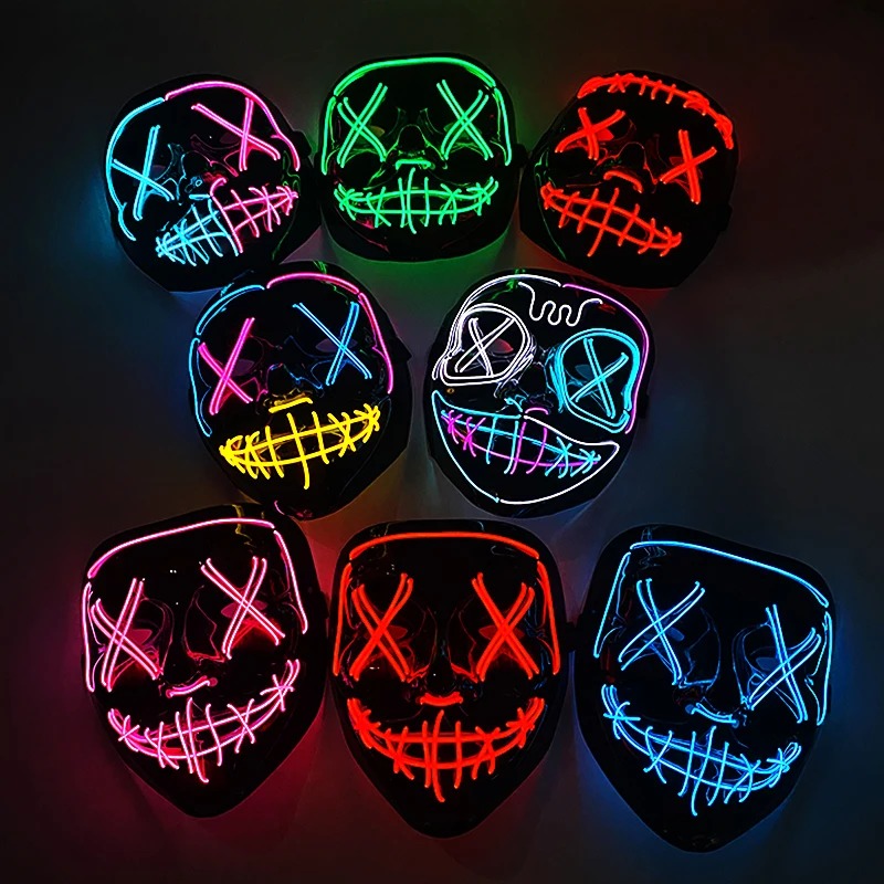 무선 네온 LED 퍼지 마스크 멀티 글로우 호러 페이스 - Led Purge Mask Halloween 리뷰 및 가격