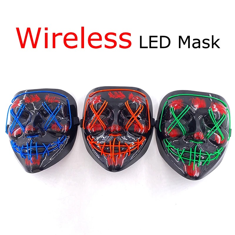 무선 네온 LED 퍼지 마스크 멀티 글로우 호러 페이스 - Led Purge Mask Halloween 리뷰 및 가격