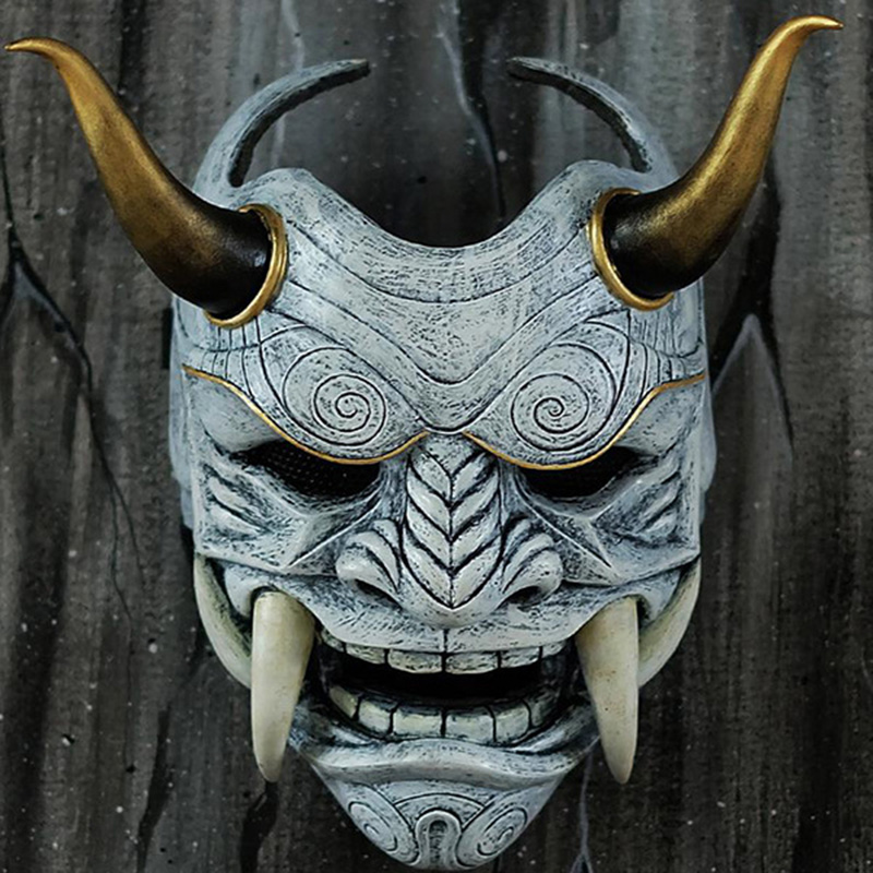 Hannya 악마 마스크 일본 오니 사무라이 노 가부키 - Led Purge Mask Halloween 리뷰 및 가격