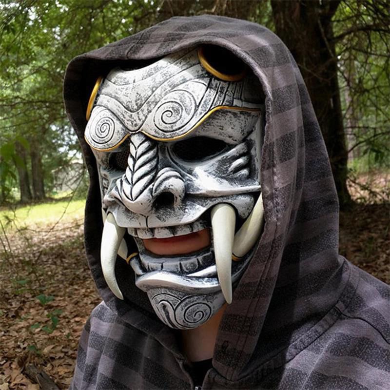 Hannya 악마 마스크 일본 오니 사무라이 노 가부키 - Led Purge Mask Halloween 리뷰 및 가격