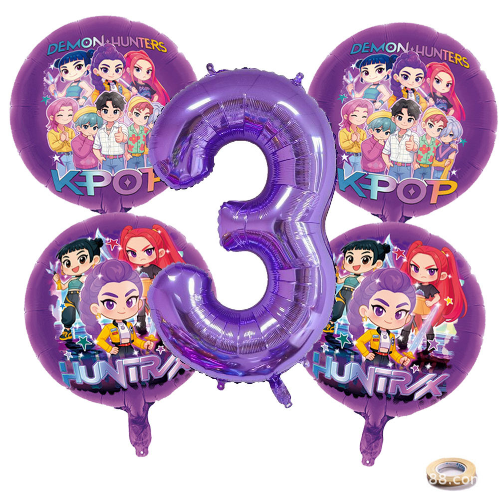 K P 포일 풍선 세트 걸그룹 1-9 숫자 보라색 별  - Party Supplies 리뷰 및 가격
