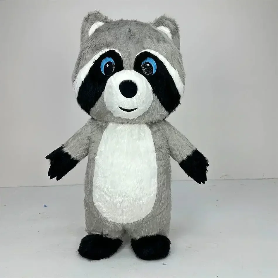 회색 플러시 소재의 풍선 라쿤 마스코트 의상, 할로윈, - Costumes 리뷰 및 가격