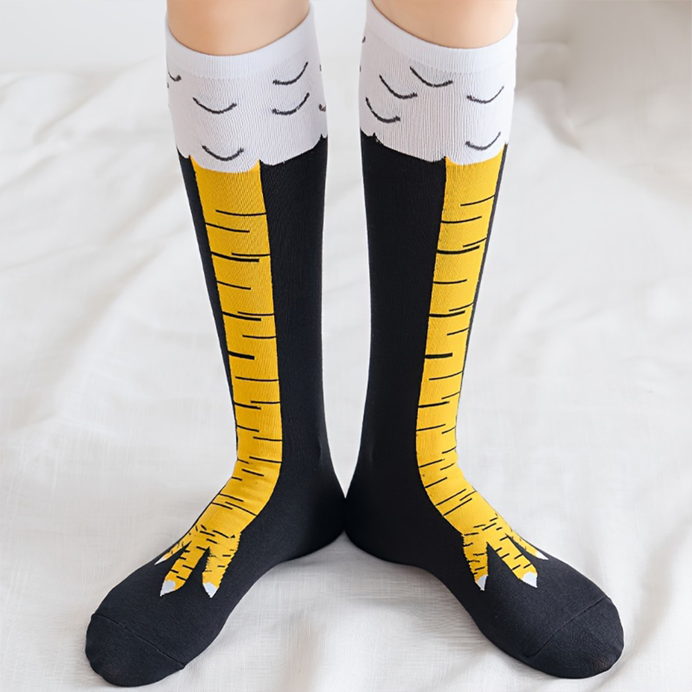 1켤레 여성용 니하이 양말 트렌디한 만화풍 재미있는 닭 - Funny Chicken Leg Socks 리뷰 및 가격