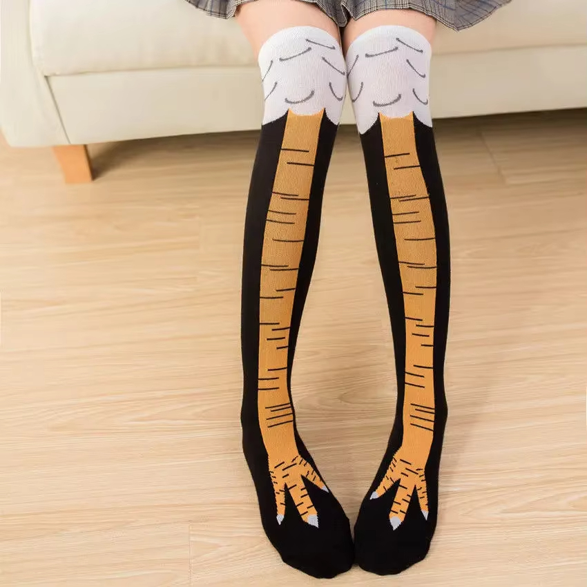 1/2/5켤레 여성용 니하이 양말 트렌디한 만화풍 재미 - Funny Chicken Leg Socks 리뷰 및 가격