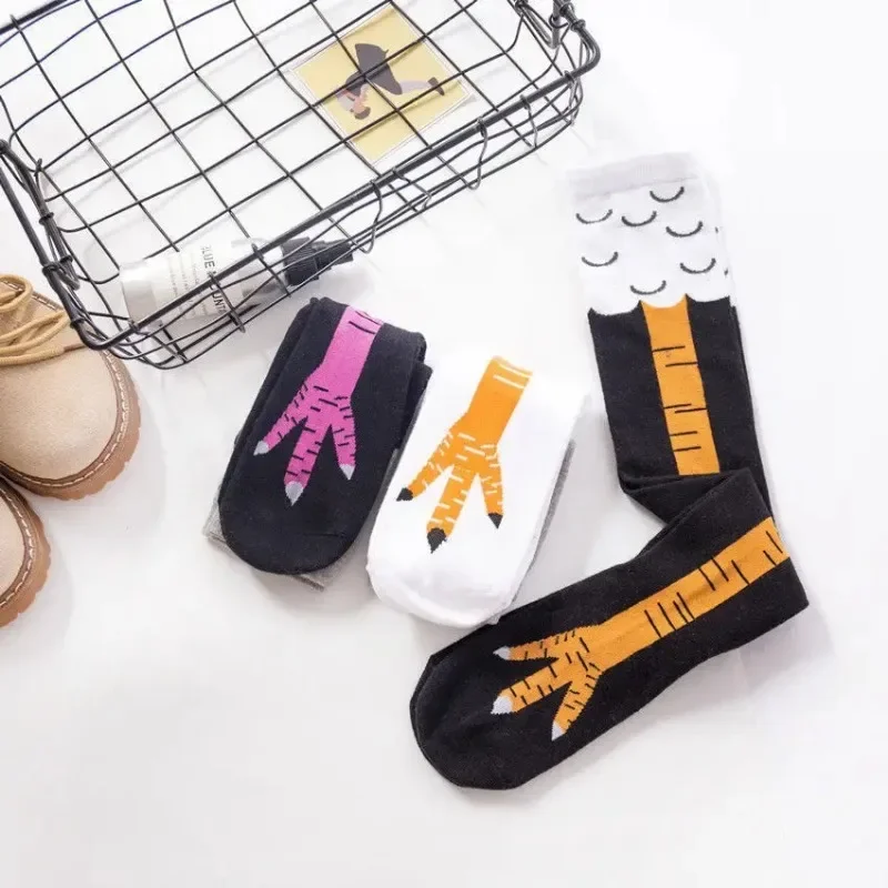 재미있는 닭발 무늬 스타킹 무릎 위 압박 얇은 다리 긴 - Funny Chicken Leg Socks 리뷰 및 가격
