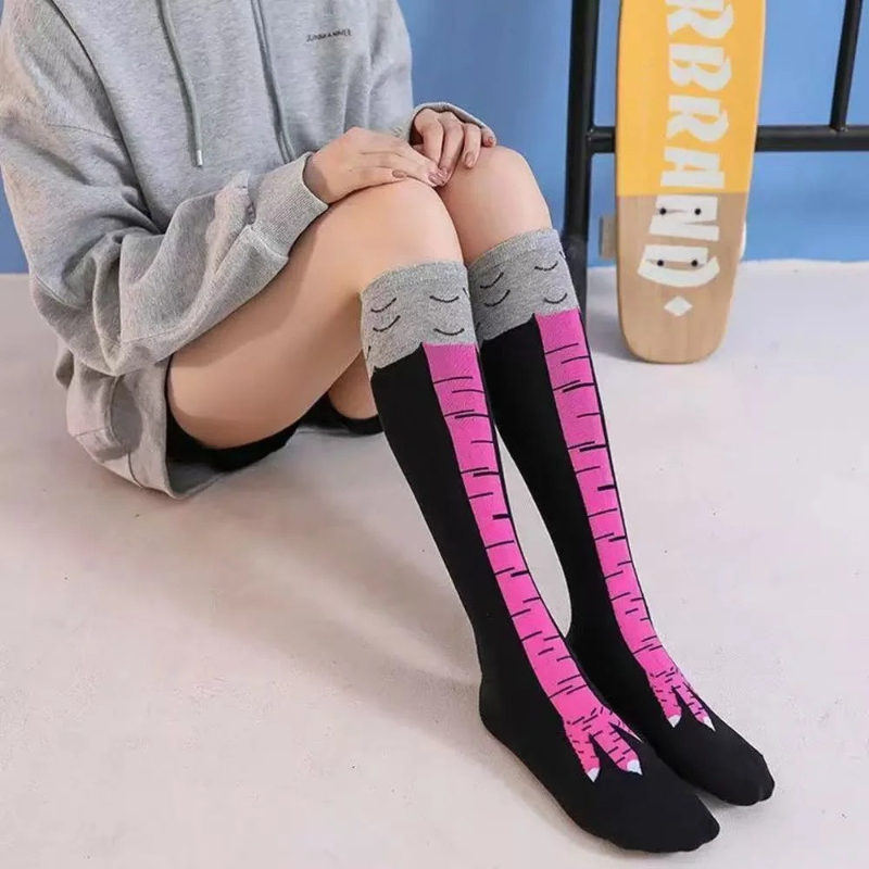 닭발 발톱 긴 양말 여성용 무릎 위 스타킹 재미있는 만 - Funny Chicken Leg Socks 리뷰 및 가격