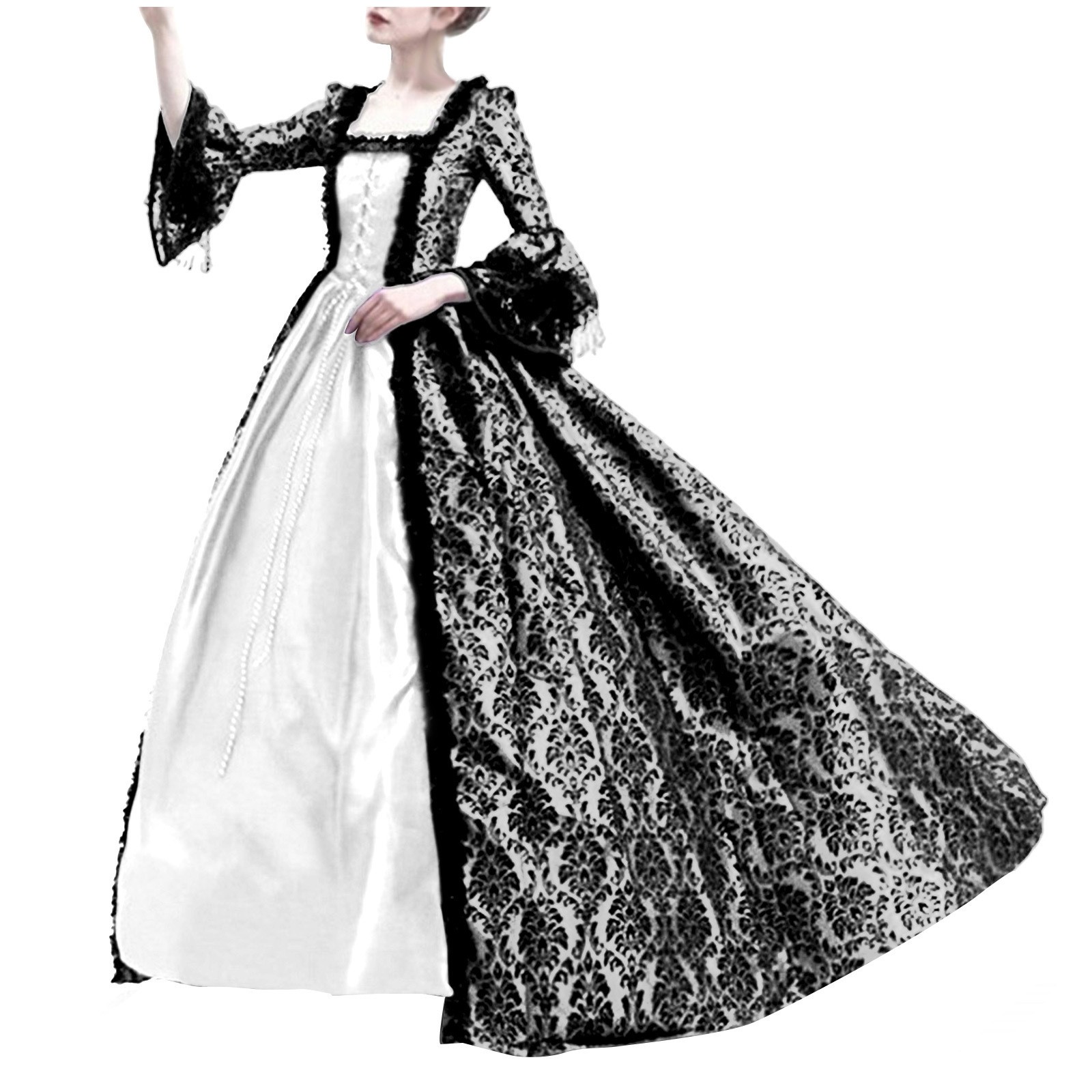 할로윈 코스프레 팰리스 여성 레이스 트럼펫 소매 중세  - Medieval Renaissance Dress Women 리뷰 및 가격