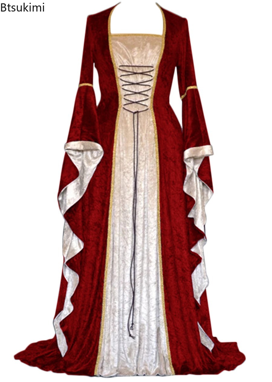 여성 르네상스 중세풍 레트로 코트 의상 드레스 레이스업 - Medieval Renaissance Dress Women 리뷰 및 가격
