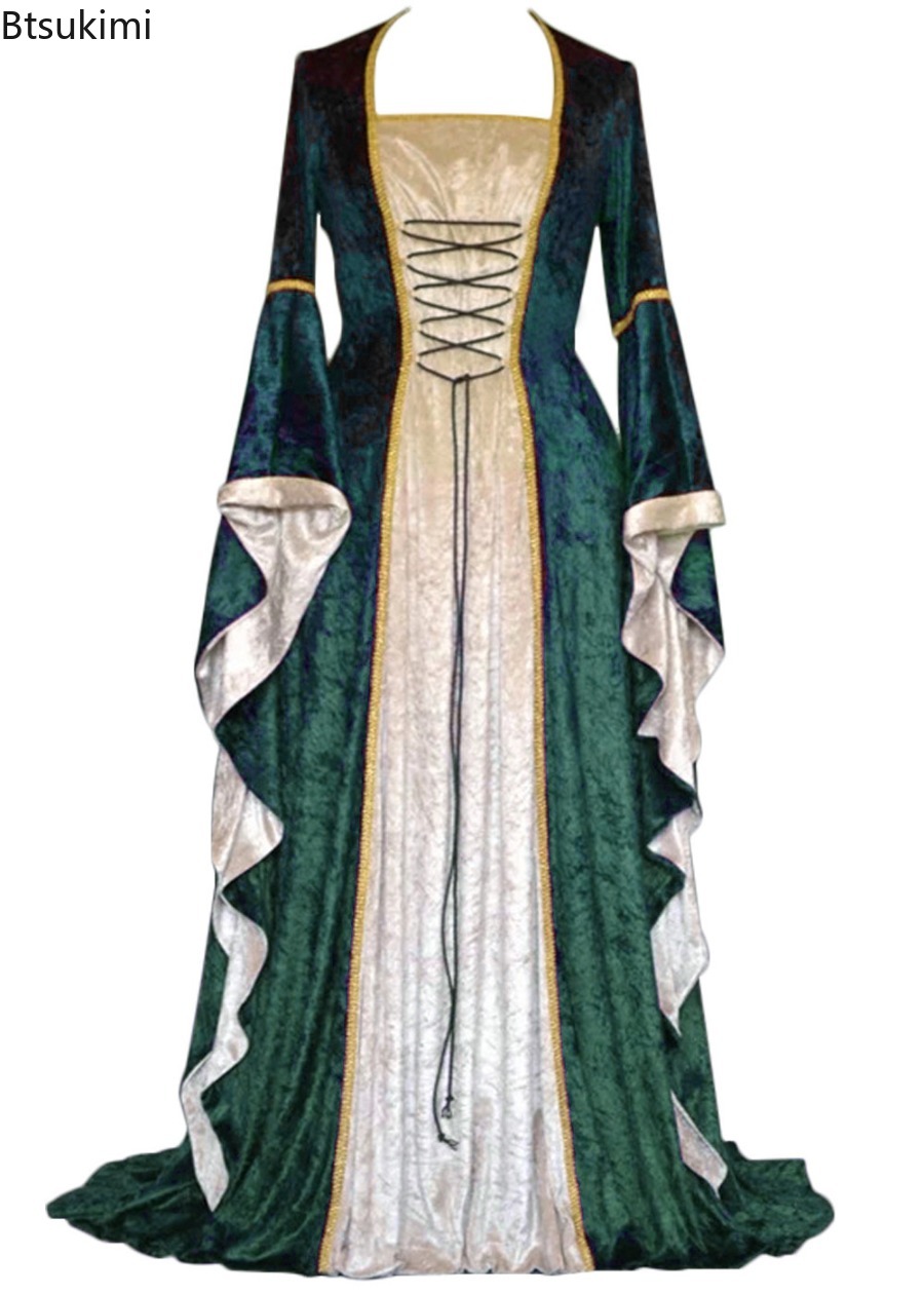 여성 르네상스 중세풍 레트로 코트 의상 드레스 레이스업 - Medieval Renaissance Dress Women 리뷰 및 가격